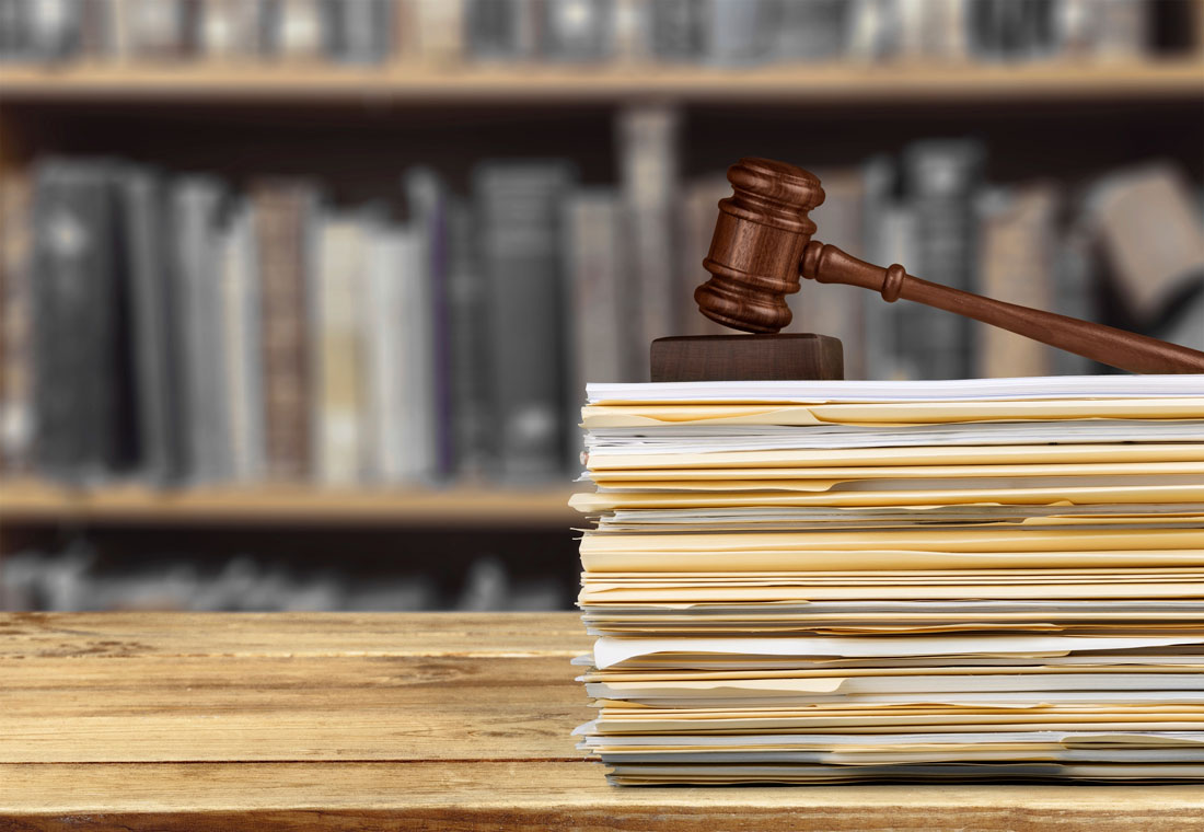 a stack of legal documents
